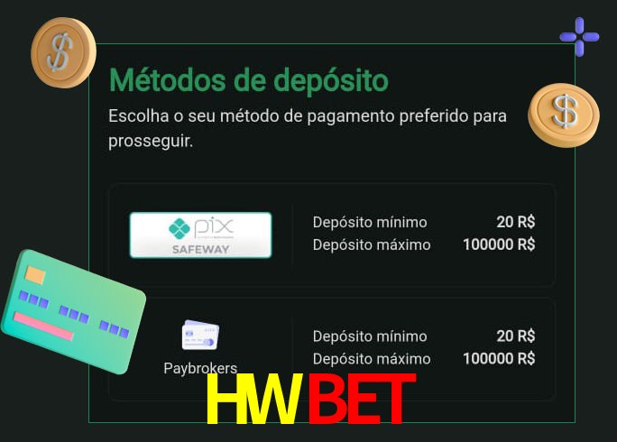 O cassino HWBET oferece uma grande variedade de métodos de pagamento